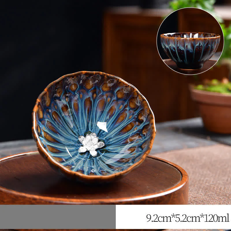 Ceramic Zen Teacup 120ml | Lotus Peacock Dragon Symbolism - Image 19
