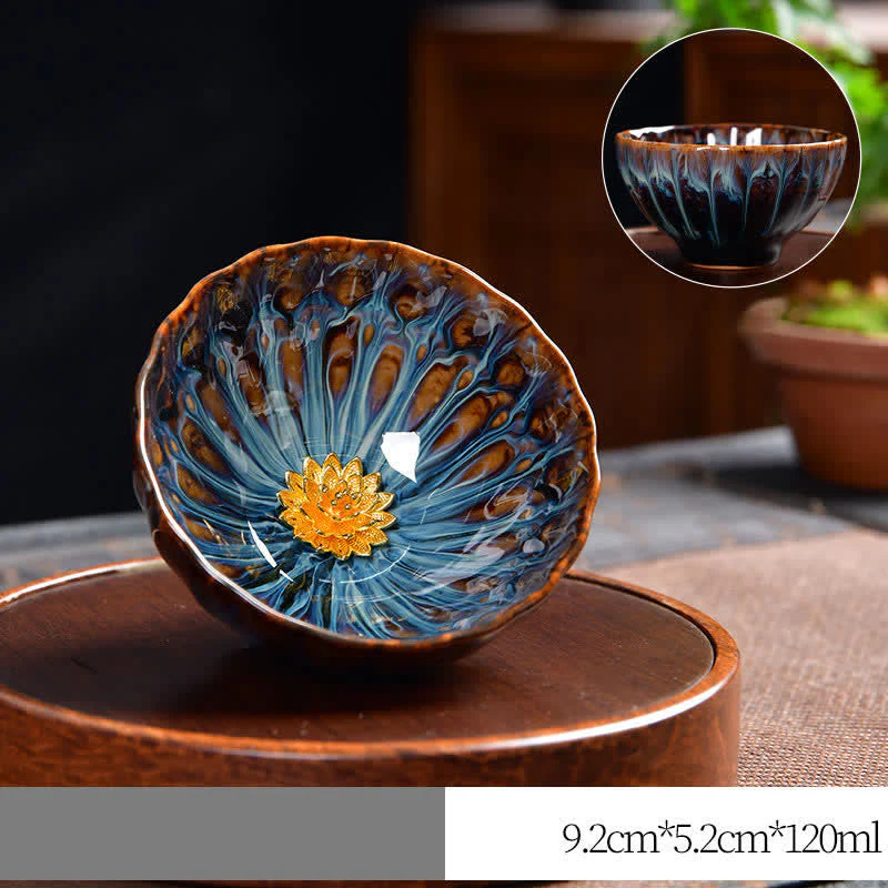 Ceramic Zen Teacup 120ml | Lotus Peacock Dragon Symbolism - Image 9