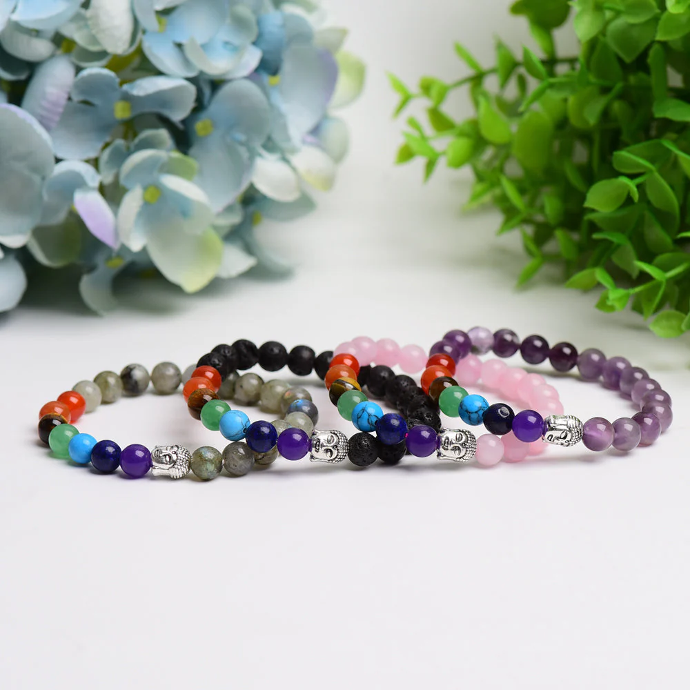 Chakra Mixed Crystal Bead Bracelet for Energy Healing
