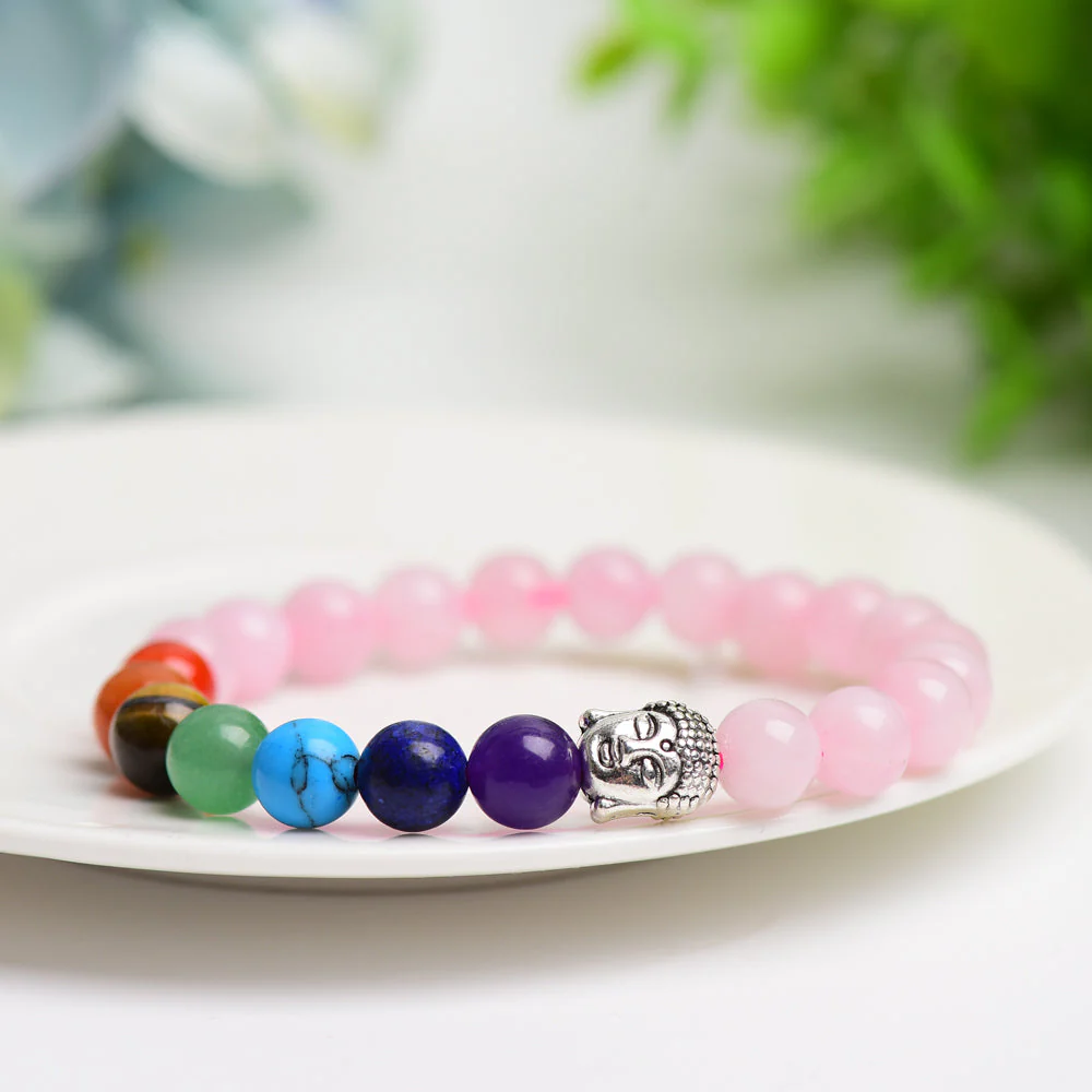 Chakra Mixed Crystal Bead Bracelet for Energy Healing - Image 3