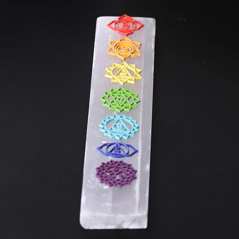 8-inch Chakra Selenite Healing Wand for Meditation & Energy - Image 2