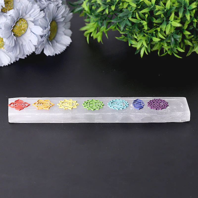 8-inch Chakra Selenite Healing Wand for Meditation & Energy - Image 4