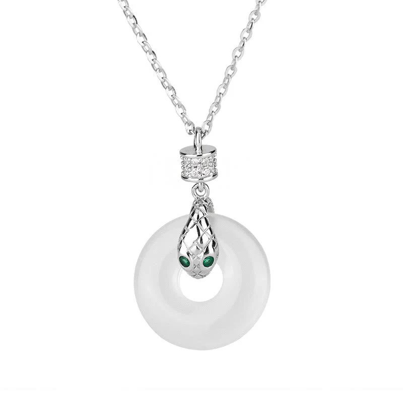 Unisex Chalcedony Peace Buckle Necklace | Healing & Protection - Image 4