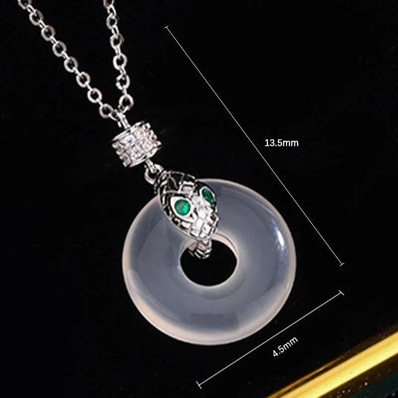 Unisex Chalcedony Peace Buckle Necklace | Healing & Protection - Image 5