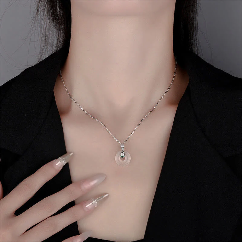 Unisex Chalcedony Peace Buckle Necklace | Healing & Protection - Image 6