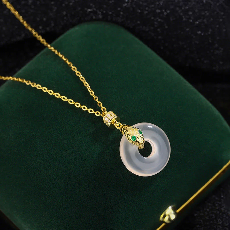 Unisex Chalcedony Peace Buckle Necklace | Healing & Protection - Image 7