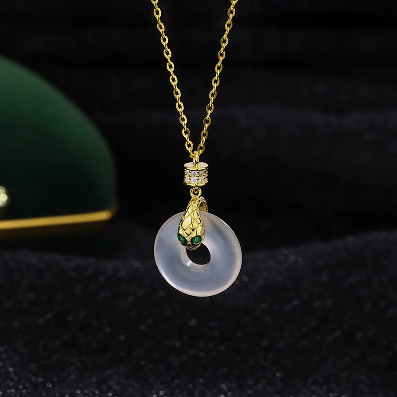 Unisex Chalcedony Peace Buckle Necklace | Healing & Protection - Image 8