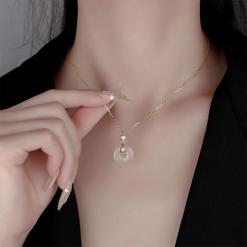 Unisex Chalcedony Peace Buckle Necklace | Healing & Protection - Image 9