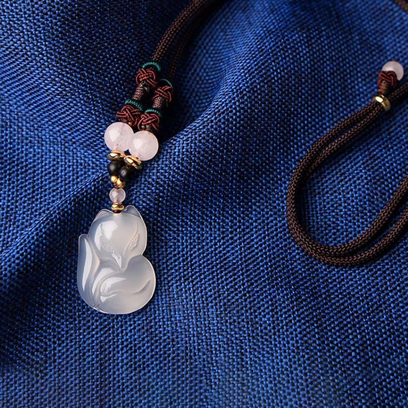 Chalcedony Pink Crystal Harmony Necklace 60cm Unisex - Image 8