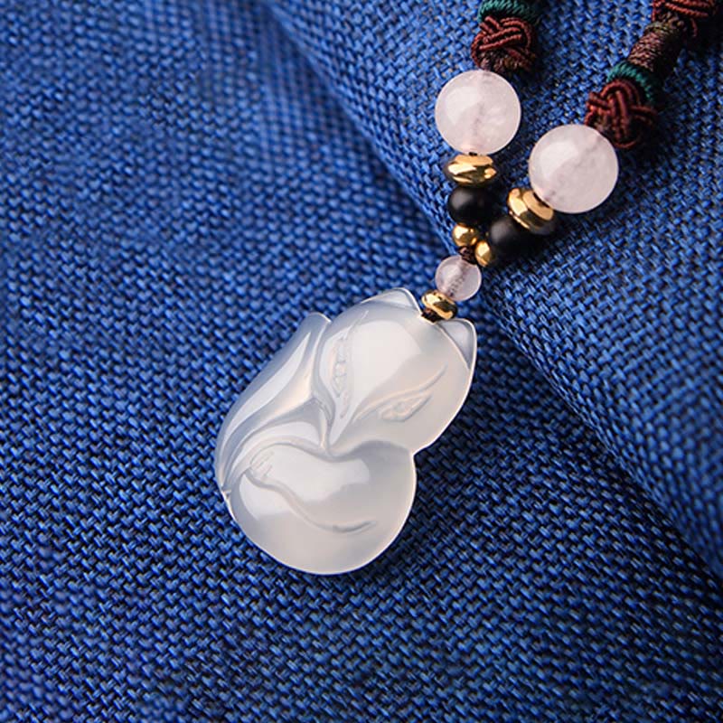 Chalcedony Pink Crystal Harmony Necklace 60cm Unisex - Image 9
