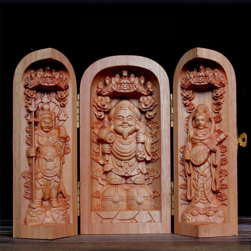 Cherry Wood Avalokitesvara Kwan Yin Buddha Altar Decoration - Image 14