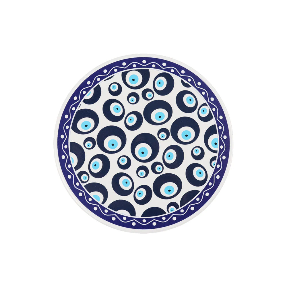 Glossy Chinese Ceramic Coaster 6.25 Inch Round Set - Image 2
