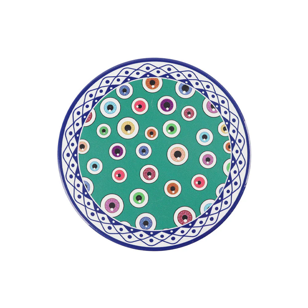 Glossy Chinese Ceramic Coaster 6.25 Inch Round Set - Image 3