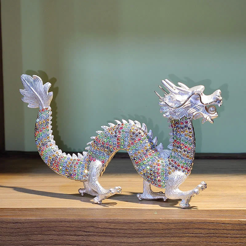 Handmade Chinese Dragon Statue Feng Shui Decor 22cm - Image 10