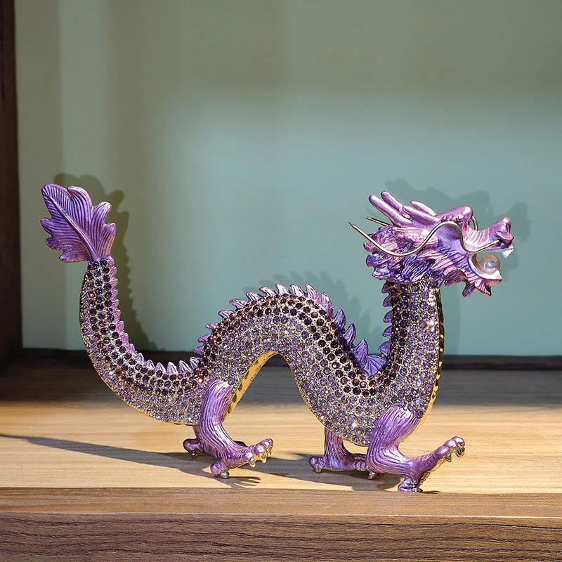 Handmade Chinese Dragon Statue Feng Shui Decor 22cm - Image 13