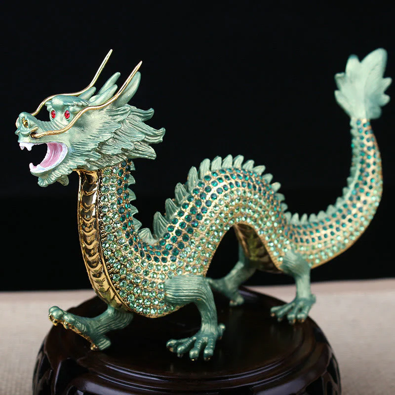 Handmade Chinese Dragon Statue Feng Shui Decor 22cm - Image 15