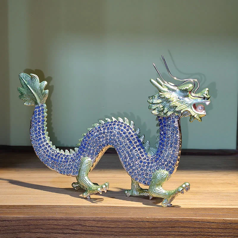 Handmade Chinese Dragon Statue Feng Shui Decor 22cm - Image 17