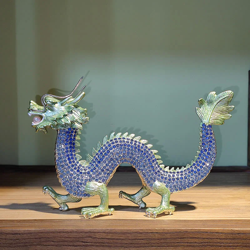 Handmade Chinese Dragon Statue Feng Shui Decor 22cm - Image 18