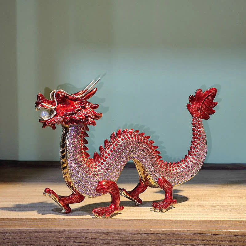Handmade Chinese Dragon Statue Feng Shui Decor 22cm - Image 19