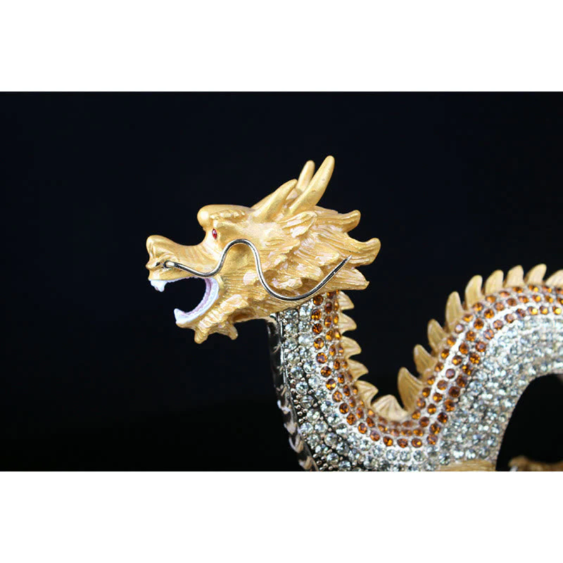 Handmade Chinese Dragon Statue Feng Shui Decor 22cm - Image 3