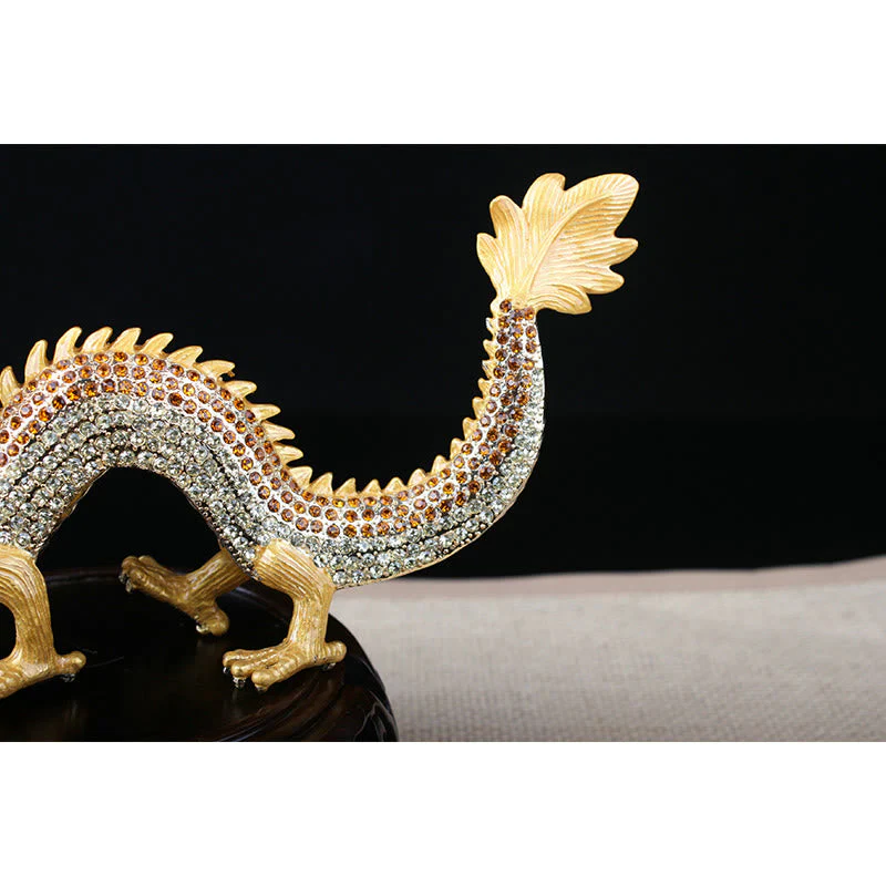 Handmade Chinese Dragon Statue Feng Shui Decor 22cm - Image 5