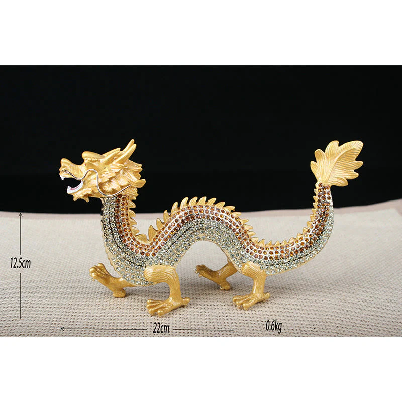 Handmade Chinese Dragon Statue Feng Shui Decor 22cm - Image 7