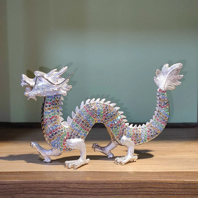 Handmade Chinese Dragon Statue Feng Shui Decor 22cm - Image 9