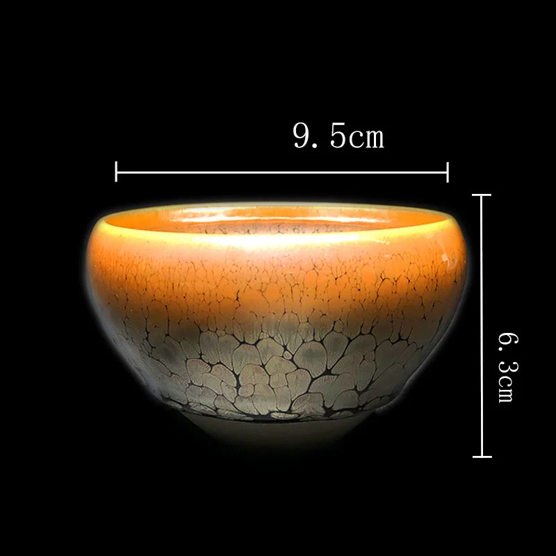 Gold Spot Pattern Chinese Jianzhan Ceramic Teacup 9.5cm - Image 7