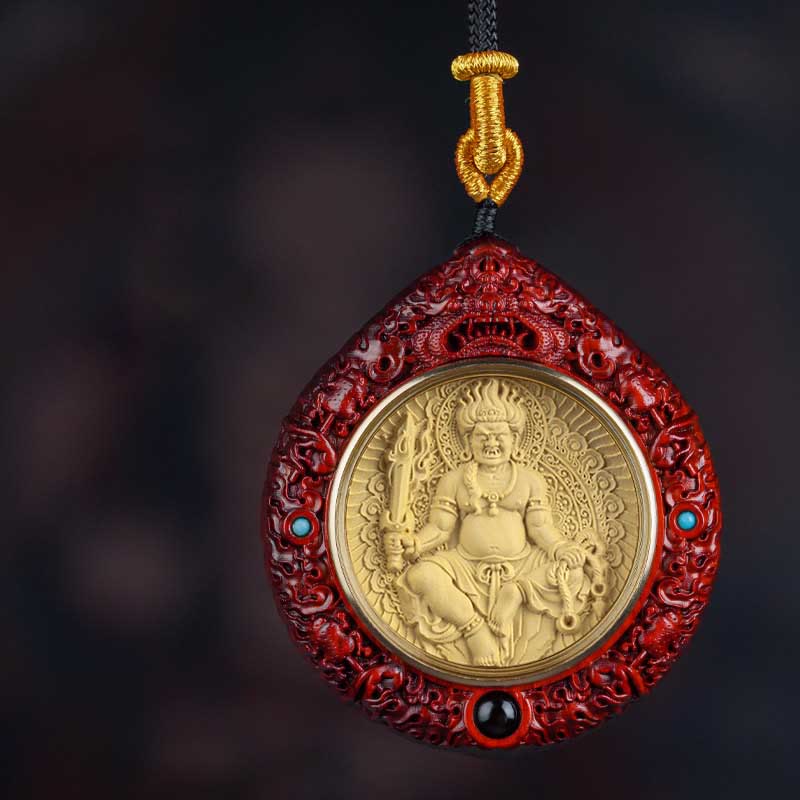 Chinese Zodiac Necklace with Avalokitesvara and Red Sandalwood Pendant - Image 11
