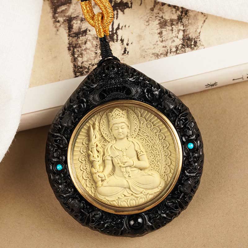 Chinese Zodiac Necklace with Avalokitesvara and Red Sandalwood Pendant - Image 20