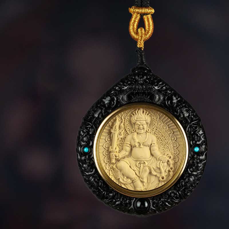 Chinese Zodiac Necklace with Avalokitesvara and Red Sandalwood Pendant - Image 6