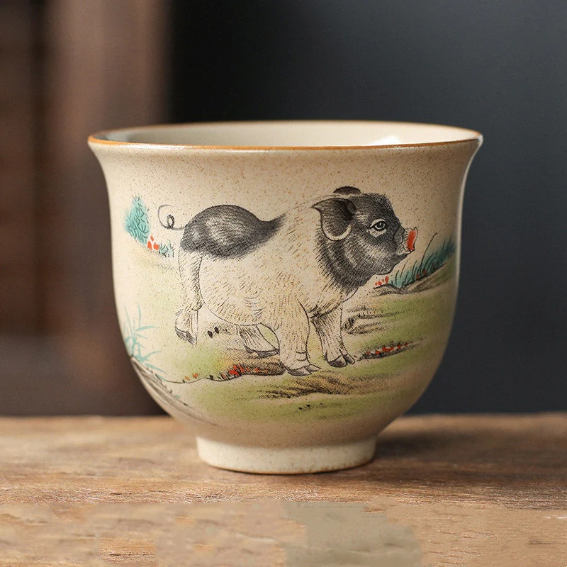 12 Chinese Zodiac Ceramic Teacup | 130ml Kung Fu Tea Cup - Image 23