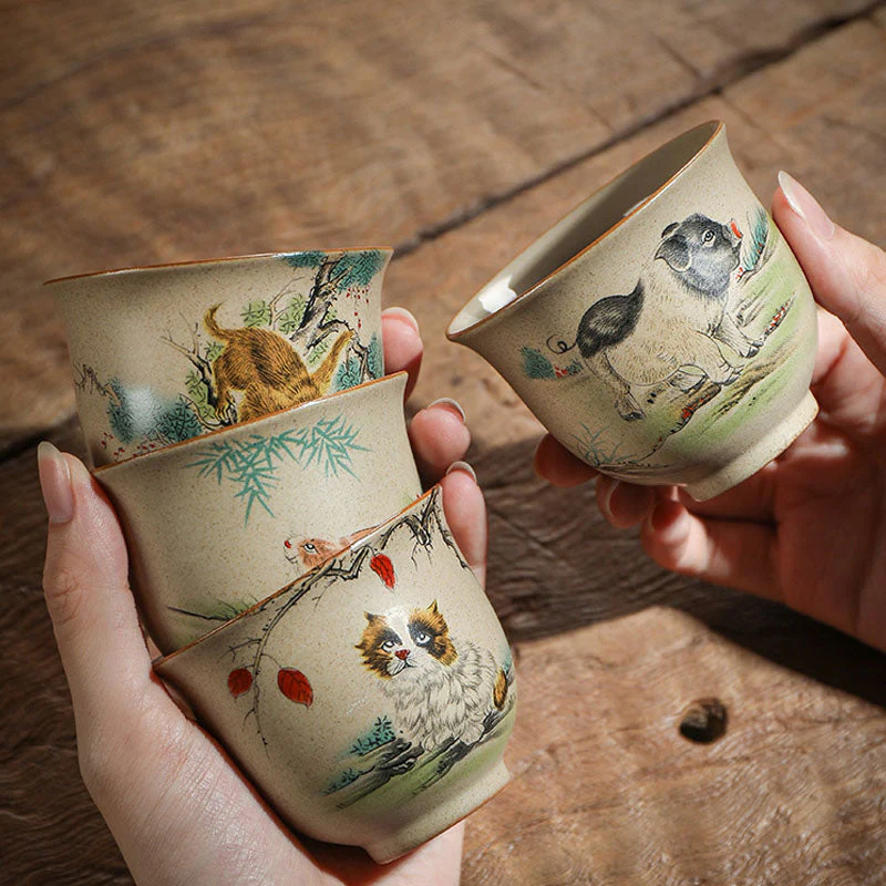 12 Chinese Zodiac Ceramic Teacup | 130ml Kung Fu Tea Cup - Image 24