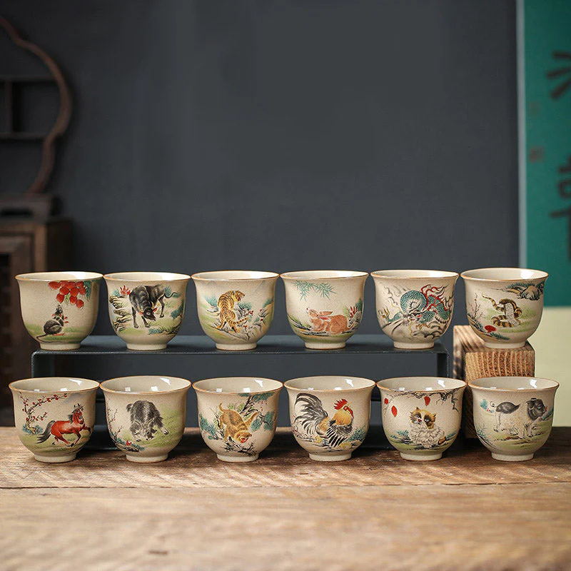12 Chinese Zodiac Ceramic Teacup | 130ml Kung Fu Tea Cup - Image 25