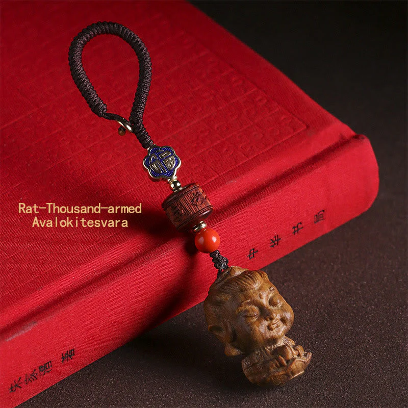 Chinese Zodiac Green Sandalwood Protection Key Chain - Image 2