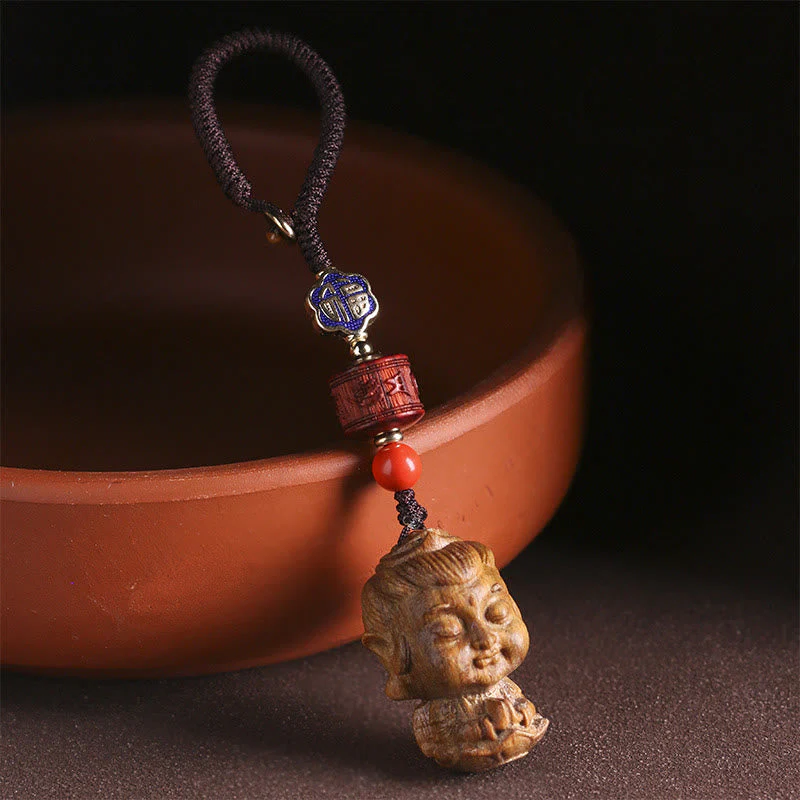 Chinese Zodiac Green Sandalwood Protection Key Chain - Image 3