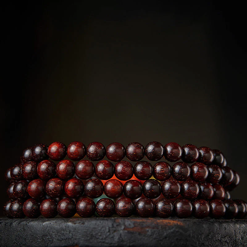 Chinese Zodiac 108 Mala Bracelet Red Agate & Sandalwood - Image 25