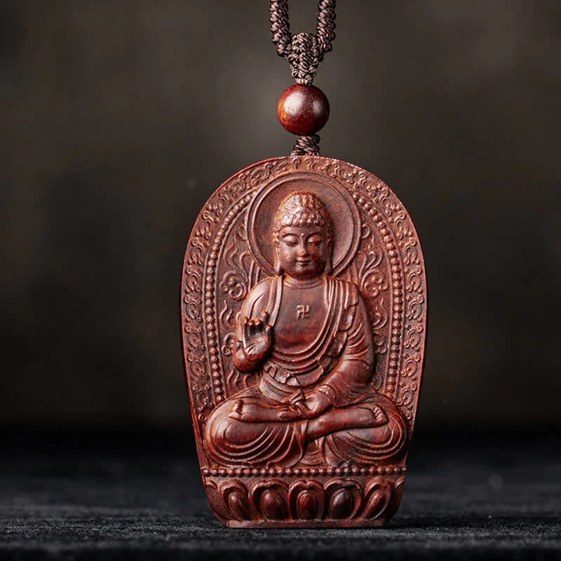 Small Leaf Red Sandalwood Chinese Zodiac Protection Necklace - Image 14
