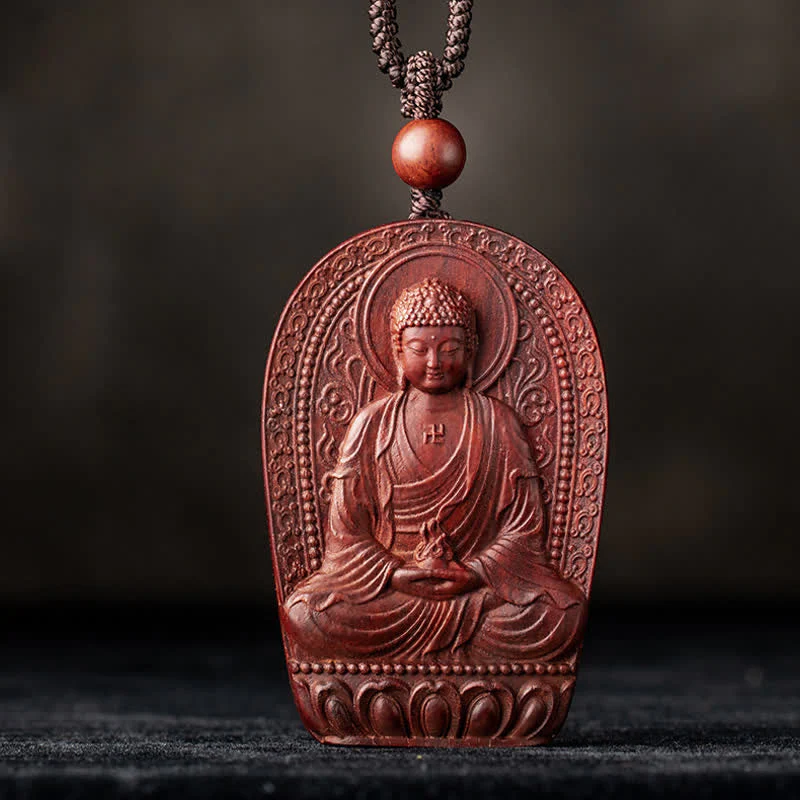 Small Leaf Red Sandalwood Chinese Zodiac Protection Necklace - Image 16