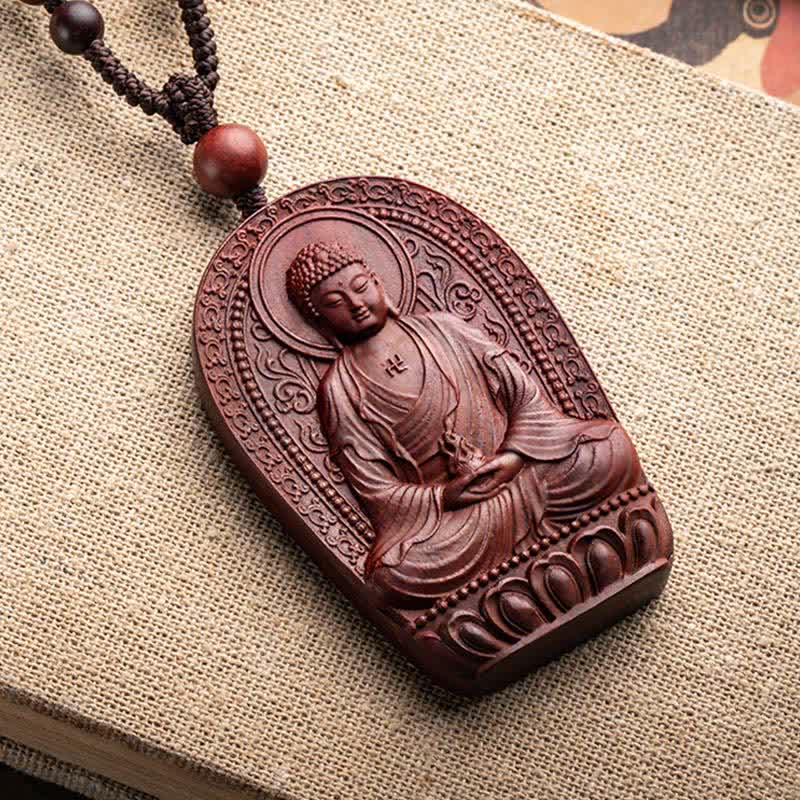 Small Leaf Red Sandalwood Chinese Zodiac Protection Necklace - Image 18