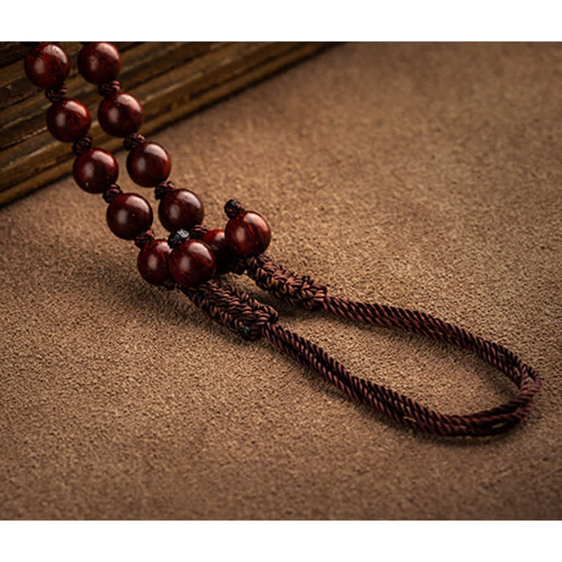 Small Leaf Red Sandalwood Chinese Zodiac Protection Necklace - Image 5