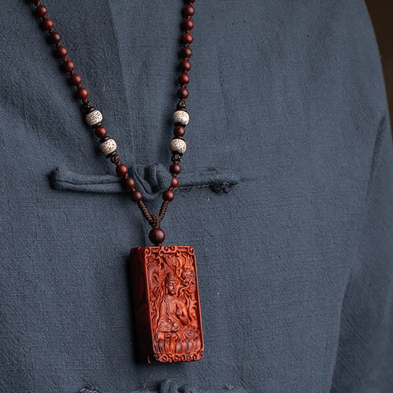 Chinese Zodiac Red Sandalwood Protection Necklace - Image 15