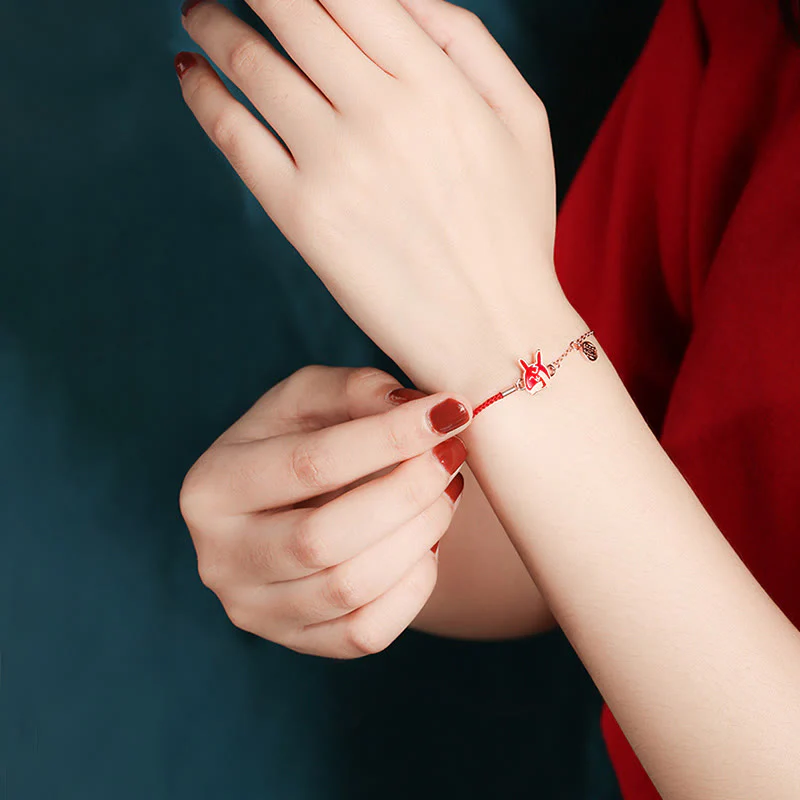 925 Sterling Silver Chinese Zodiac Luck Protection Red String Bracelet - Image 11