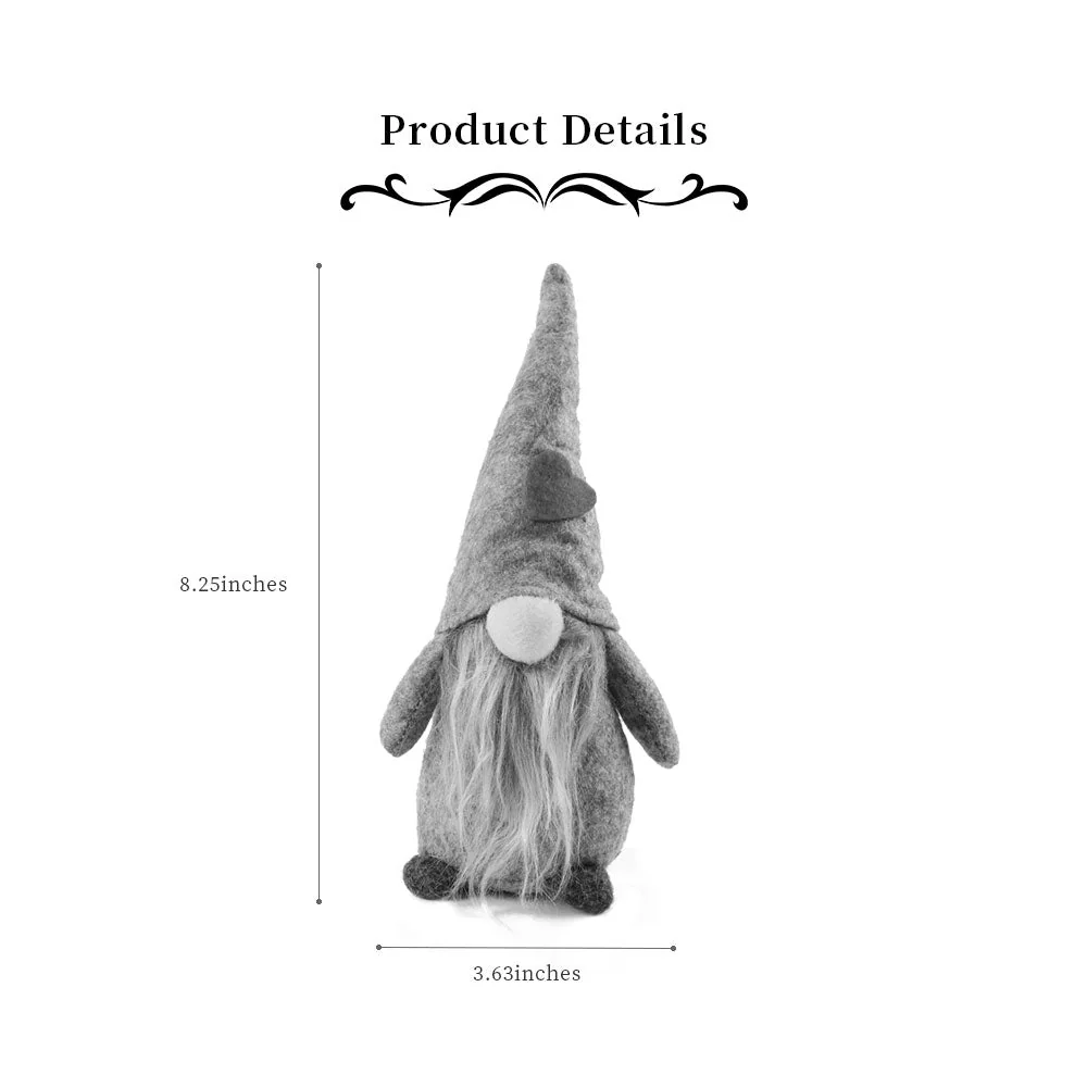 8.25 inch Christmas Gnome Plush Dwarf Spirit Statue - Image 4