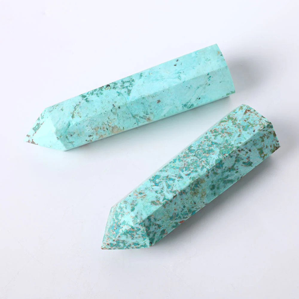 Set of 3 Chrysocolla Crystal Points 2.6-4 Inch Healing Stones - Image 3