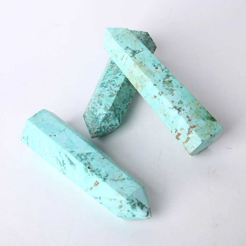 Set of 3 Chrysocolla Crystal Points 2.6-4 Inch Healing Stones - Image 4