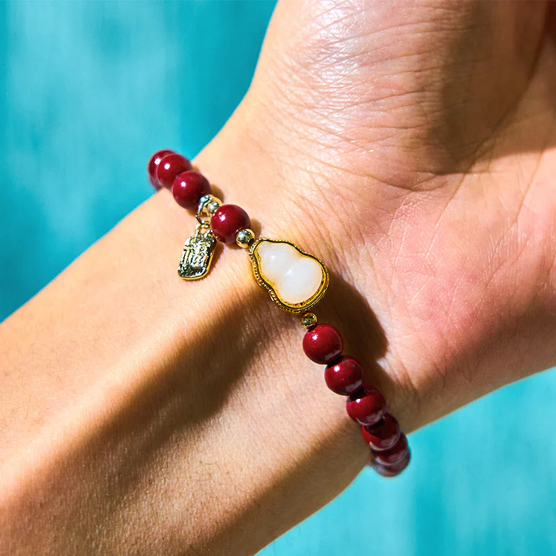 6mm Cinnabar Jade Fu Blessing Charm Bracelet for Blessings - Image 5