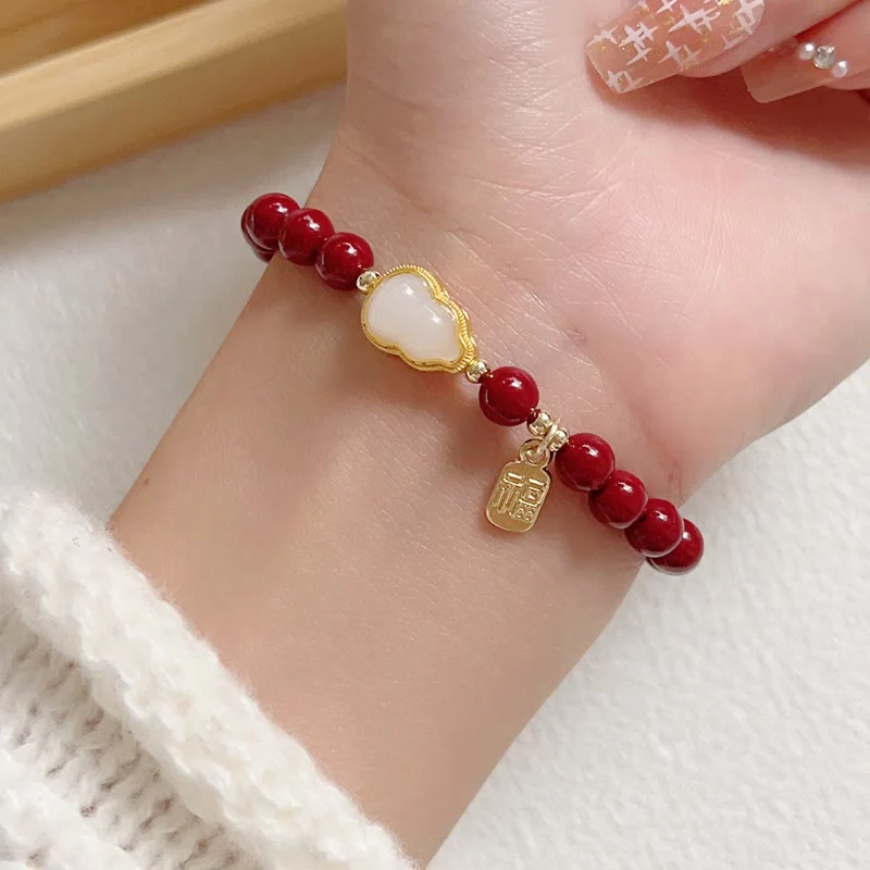 6mm Cinnabar Jade Fu Blessing Charm Bracelet for Blessings - Image 7