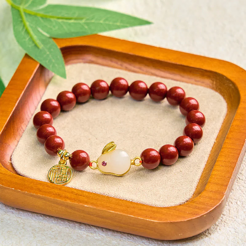 8mm Cinnabar Blessing Bracelet with Fu Character for Luck - Image 4
