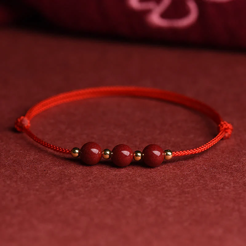 Cinnabar Bracelet and Anklet with Lucky Blessed String - Image 10